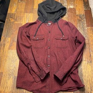 Men’s Express Hooded Button-Down Worker Flannel